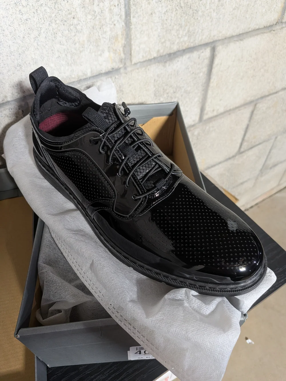 Stacy Adams Black Patent Lace-Up Oxford